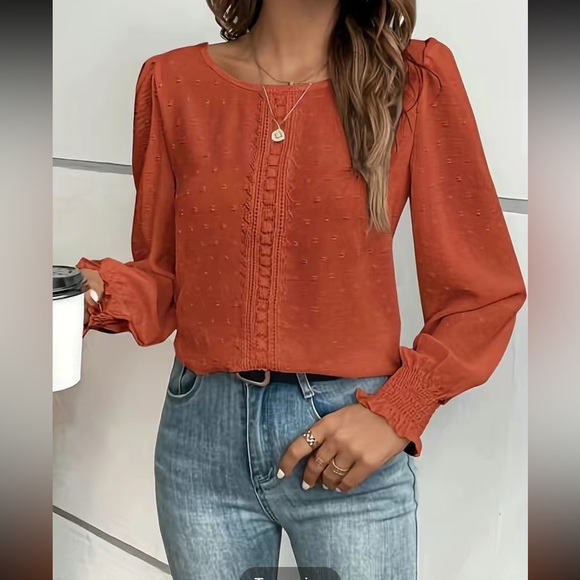 Boho lace Swiss dot blouse - Picture 2 of 10